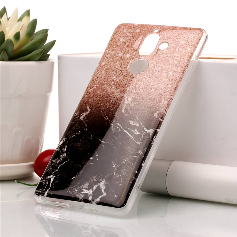 Case Nokia 7 plus #เคสฝาหลัง TPU นิ่มพิมพ์ลายรูปแบบลายหินอ่อน
