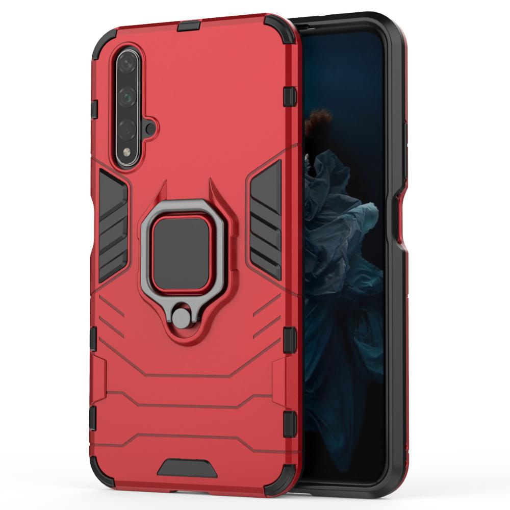 Case Huawei nova 5T #เคสฝาหลังพลาสติกแข็ง +TPU Hybrid Case มีแหวนสวมนิ้วโลหะ