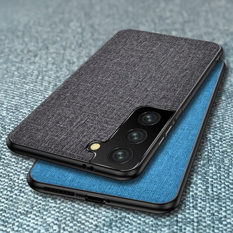 เคส Samsung Galaxy S21 #เคสฝาหลังเคลือบผิวผ้า Matte Cloth PU + PC + TPU Hybrid