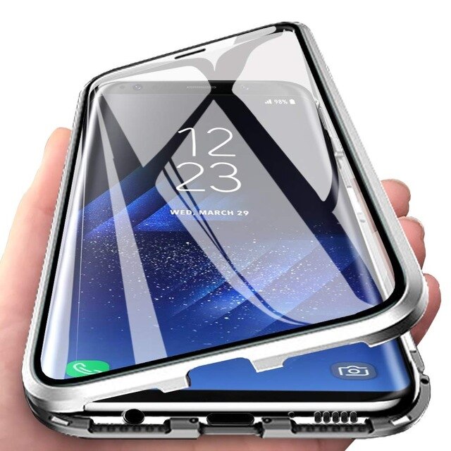 เคส vivo V17 Pro #เคสขอบโลหะประกบแม่เหล็กด้านหลังกระจก Magnetic Clear Glass Hard Back Cover Metal Frame Protection Case