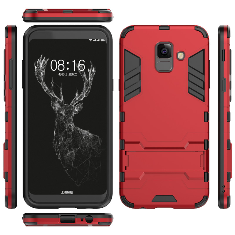 Case Samsung Galaxy A6 (2018) #เคสฝาหลังพลาสติก ไฮบริด TPU + Kickstand