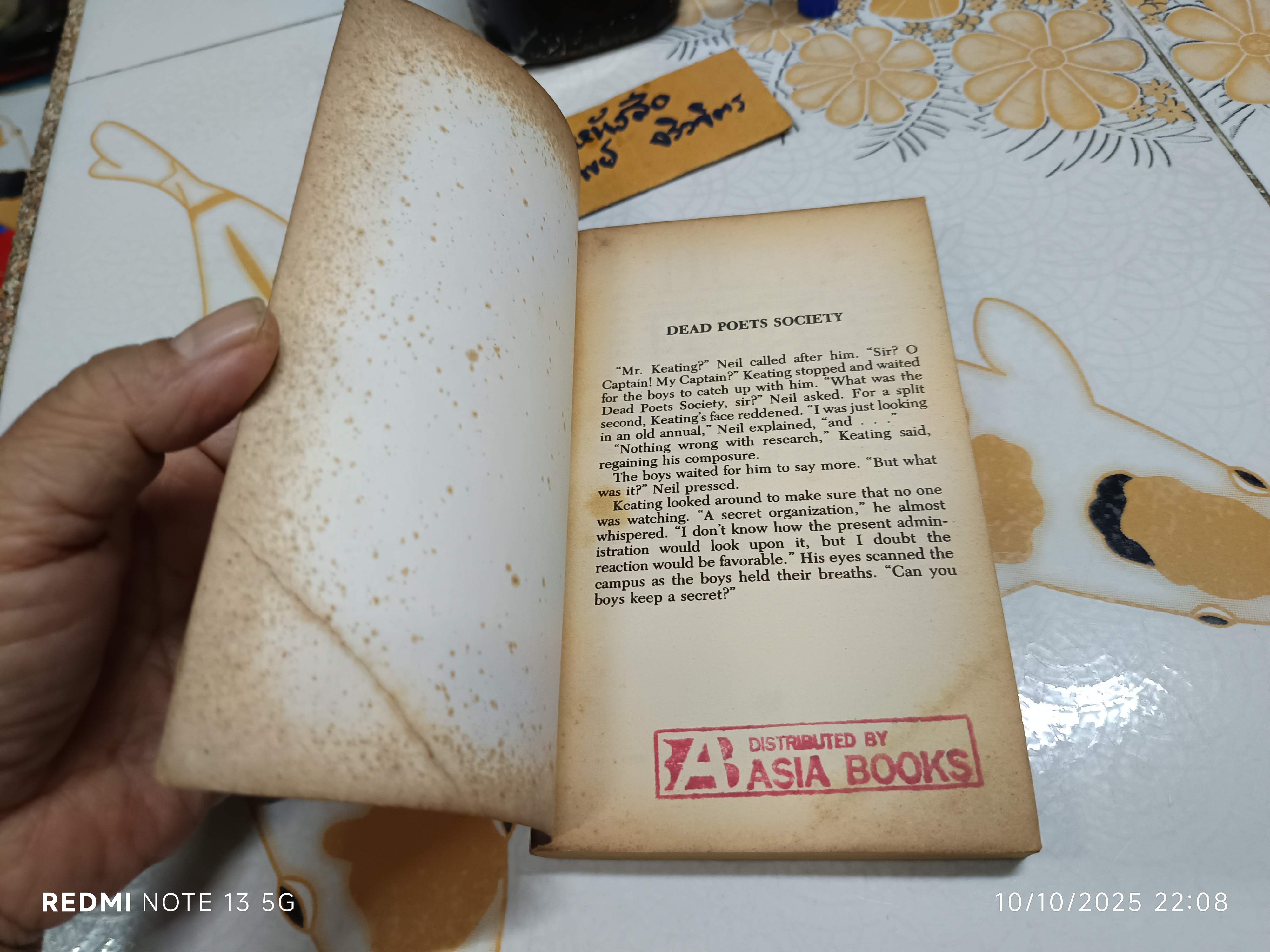 Dead Poets Society A novel by N. H. Kleinbaum 1995 **สินค้าหมด**