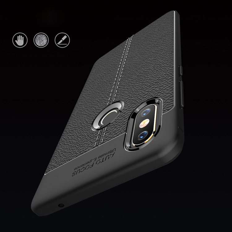 Case Xiaomi Mi Mix 2s #เคสฝาหลัง TPU นิ่มลายหนัง PU ผิวลิ้นจี่ช่วยป้องกันลายนิ้วมือและกันลื่น