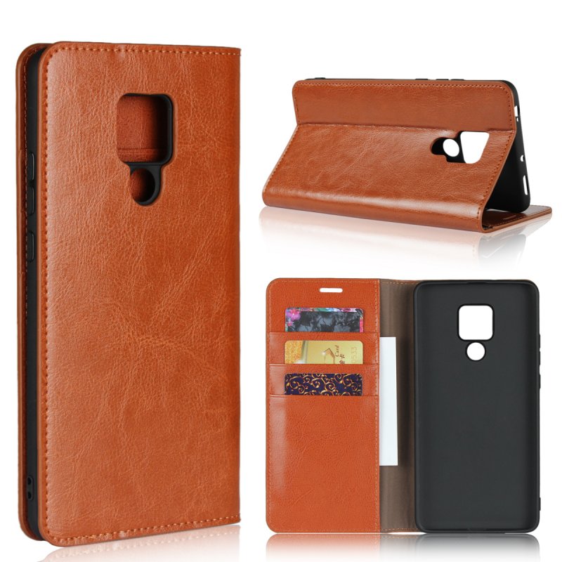 Case Huawei Mate 20 #เคสฝาพับหนังแท้แบบกระเป๋าสตางค์คุณภาพดี Crazy Horse Genuine Leather Cover