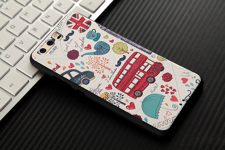 Case Huawei P10 Plus #เคสฝาลายนูน 3D Embossment TPU Mobile Shell สวยงาม