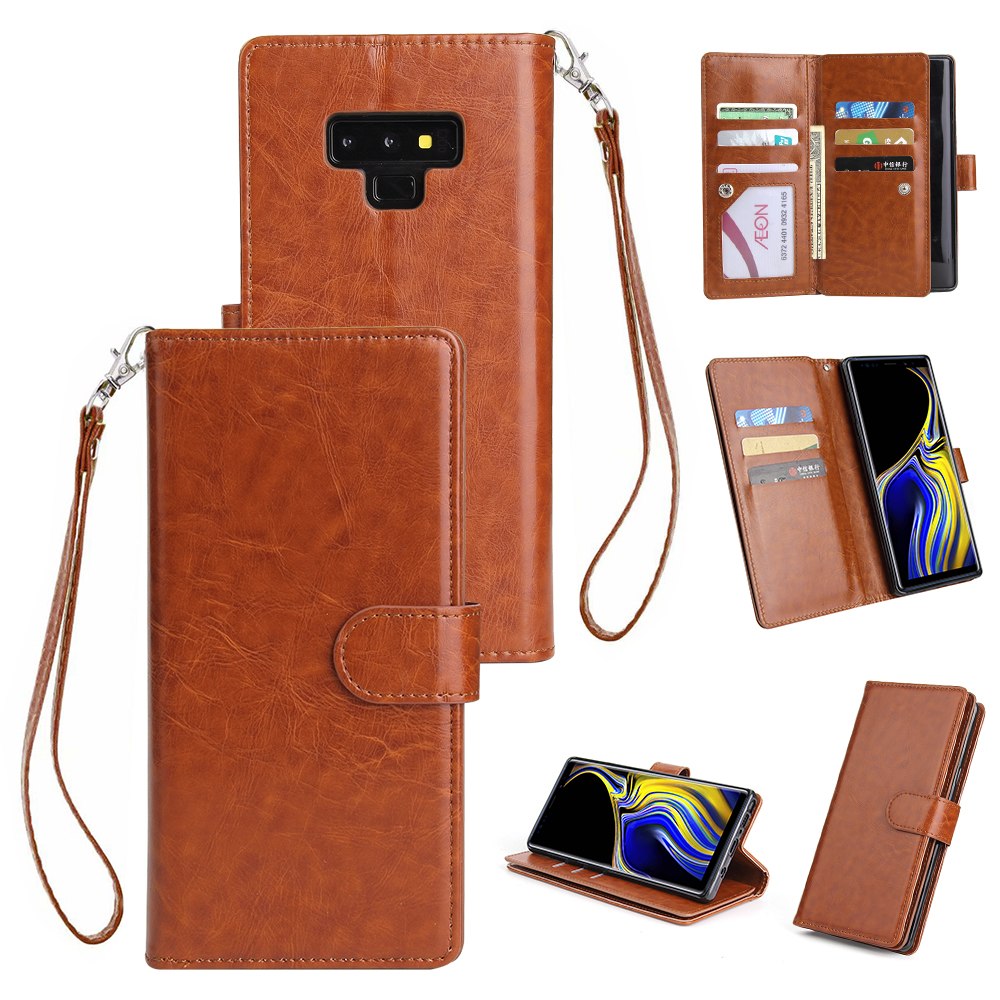 Case Samsung Galaxy Note 9 #เคสฝาพับหนัง PU แบบกระเป๋าสตางค์มีช่องใส่บัตร 9 ช่อง
