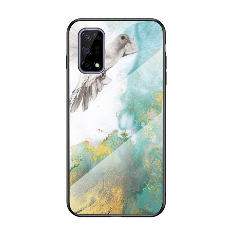 เคส Realme 7 5G #เคสฝาหลัง Gradient Color ลายหินอ่อน Glass + PC + TPU Hybrid Case