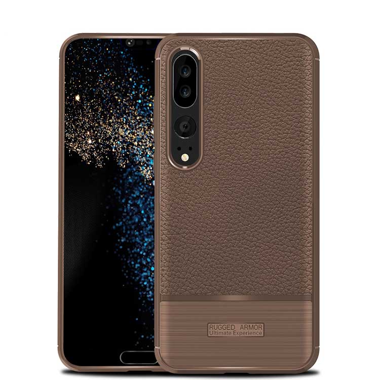 เคส Huawei P20 Pro #เคสฝาหลัง TPU นิ่มผิวลิ้นจี่กันลื่นคุณภาพดีราคาถูก