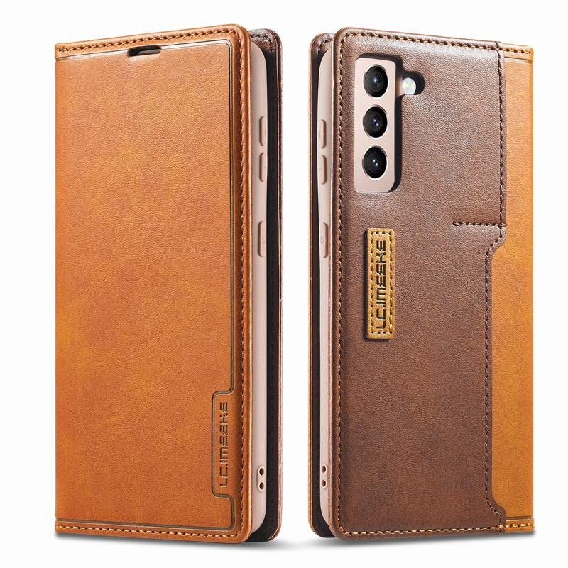 เคส Samsung Galaxy S21 #เคสฝาพับหนัง PU สไตล์กระเป๋าสตางค์พร้อมช่องใส่การ์ด Fashion Retro Card Slot Wallet Flip Cover PU Leather Phone Case