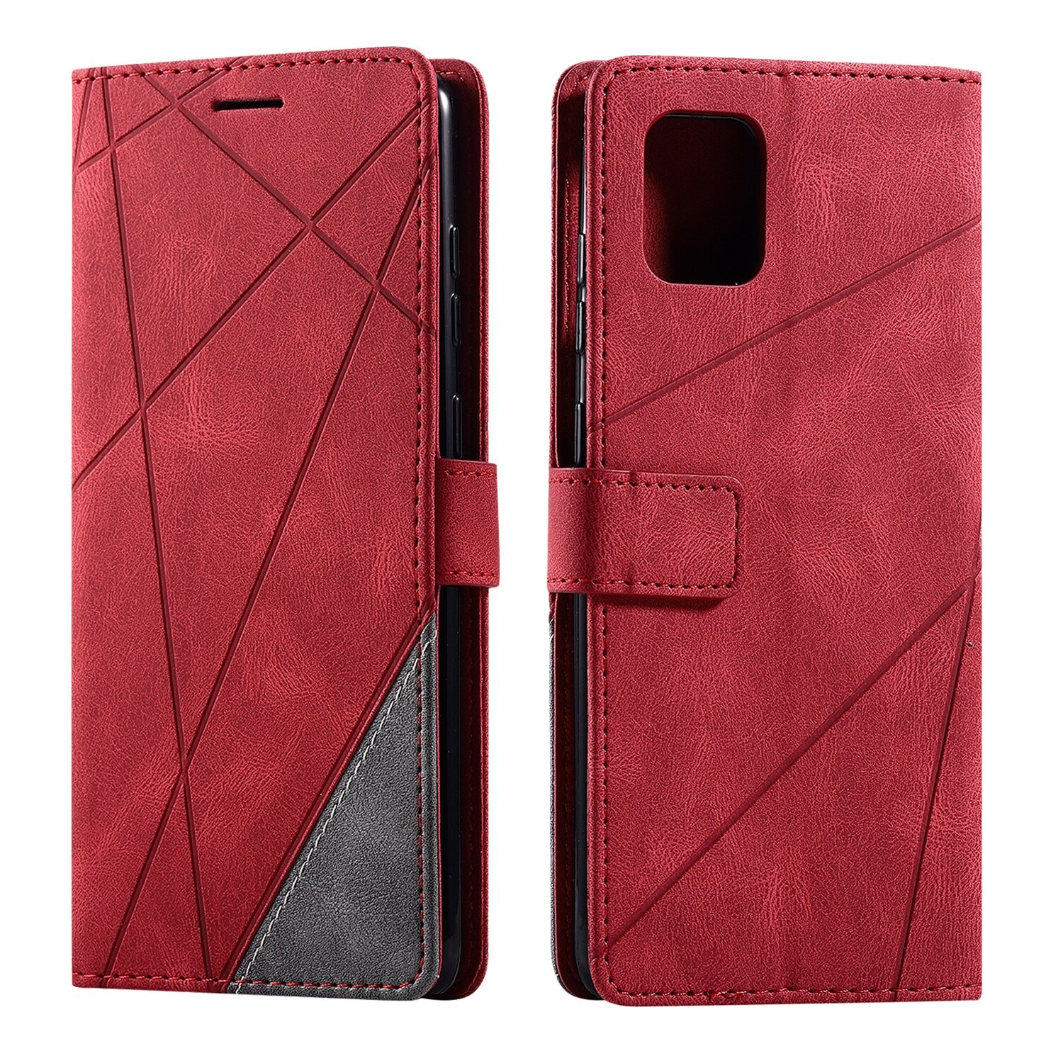 เคส Samsung Galaxy Note 10 lite #เคสฝาพับหนัง PU มีช่องเสียบบัตรอื่นๆในตัว Geometric Pattern Leather Card Holder Protective