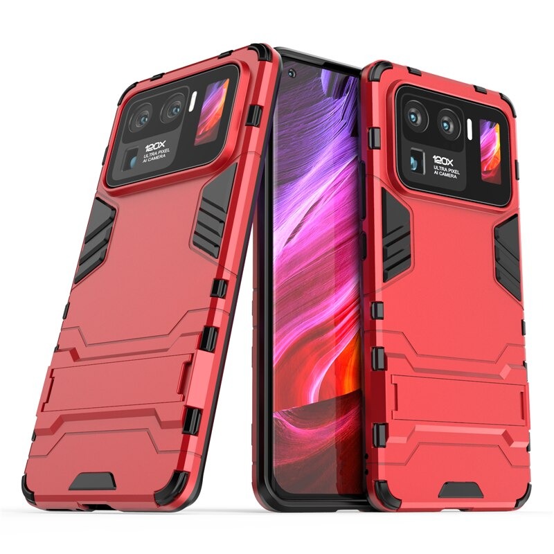 Case Xiaomi Mi 11 Ultra #เคสฝาหลังพลาสติก ไฮบริด TPU + Kickstand