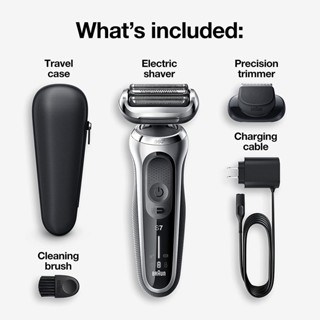 Braun® 360 Flex Electric Razor for Men Series 7 Shaver Kit, 7020s เครื่องโกนหนวดไฟฟ้า ที่กันจอน เซต 5 ชิ้น