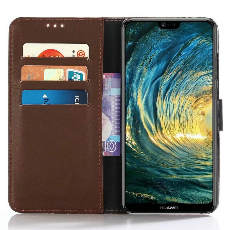 เคส Huawei Mate 20 X #เคสฝาพับหนัง PU แบบกระเป๋าสตางค์สไตล์ย้อนยุคราคาเบาๆสบายกระเป๋า