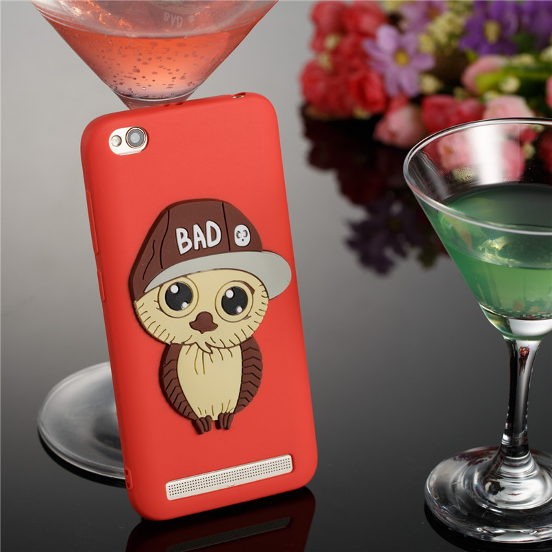 เคส Xiaomi Redmi 5A #เคสฝาหลังนิ่มลายนกฮูกใส่หมวก 3D น่ารัก Cute 3D Owl with Cap Pattern Gel