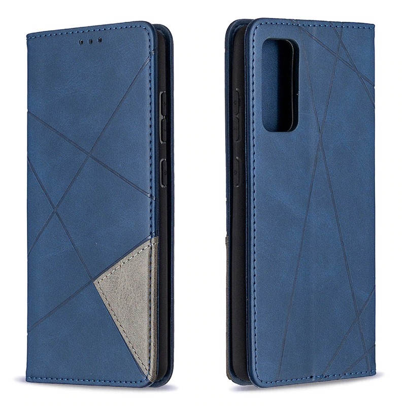 เคส Redmi Note 10 4G #เคสฝาพับหนัง PU มีช่องเสียบ ID บัตรอื่นๆในตัว Geometric Pattern Leather Card Holder Protective