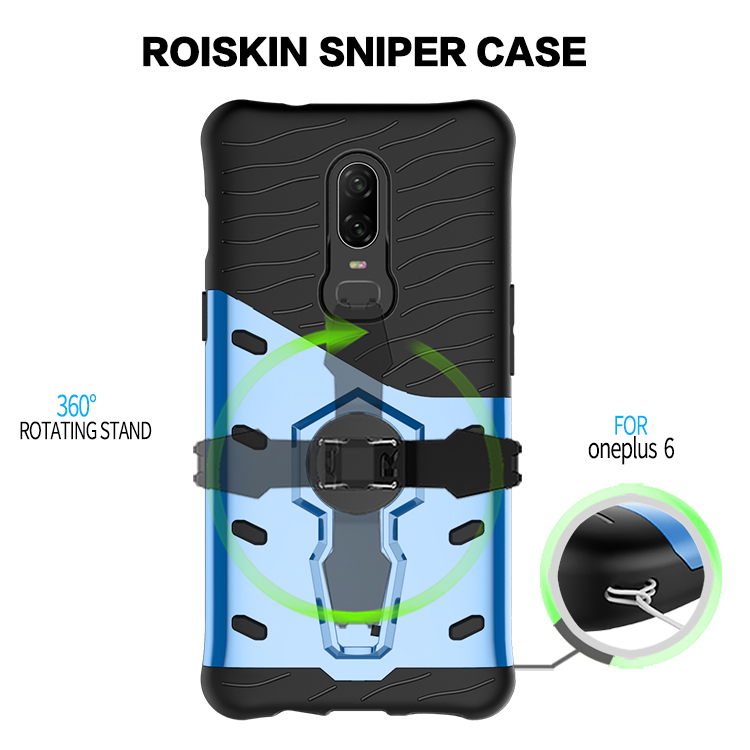 เคส OnePlus 6 #เคสฝาหลัง TPU นุ่ม + พลาสติก มีขาตั้งในตัวหมุนได้ 360 องศา