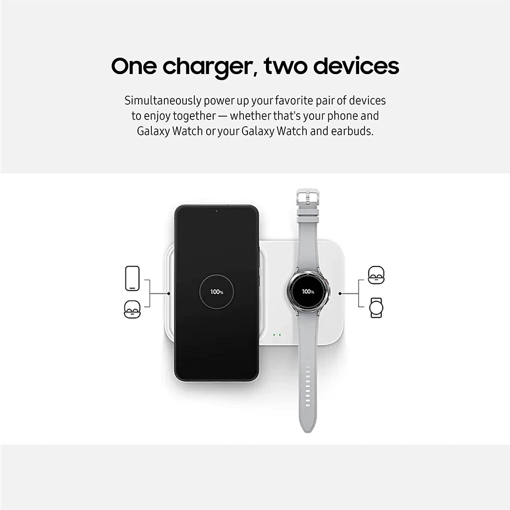Samsung® Super Fast Wireless Charger (Max 15W) Includes Power Adapter + USB C Cable แท่นชาร์จ แบบไร้สาย