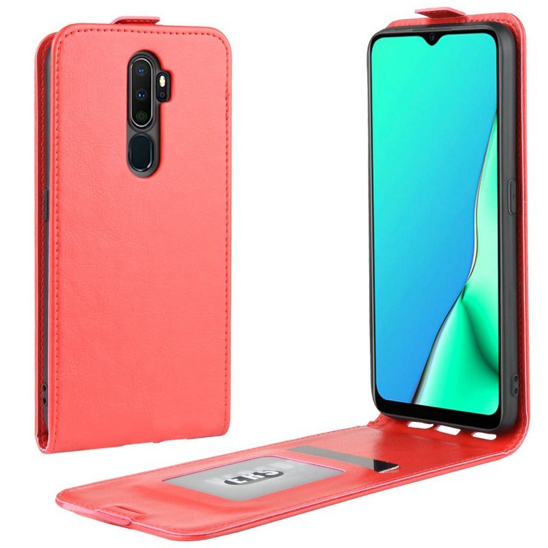 เคส Oppo A9 2020/A5 (2020) #เคสฝาพับแนวตั้งหนัง PU ผิวหนังม้า Crazy Horse Skin Leather