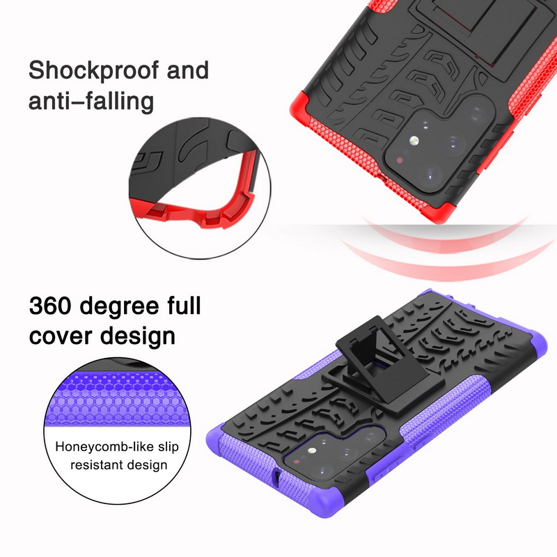 เคส Samsung Galaxy S23 Ultra 5G #เคสฝาหลังกันลื่น Cool Tyre Pattern Kickstand (PC + TPU)