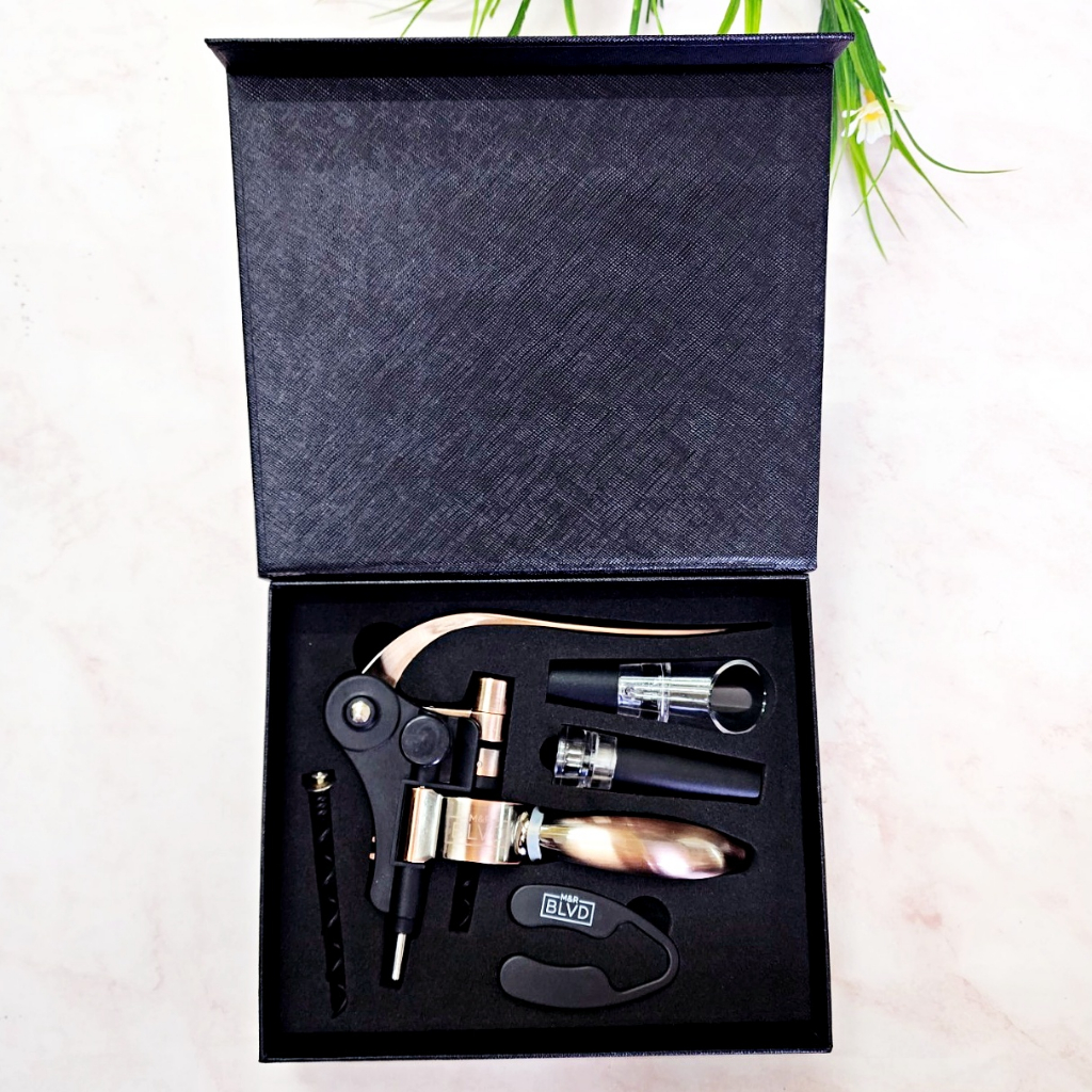 M&R Blvd® Wine Bottle Opener Set Professional Grade, Copper ชุดที่เปิดไวน์ อุปกรณ์เปิดขวดไวน์ สีทองแดง