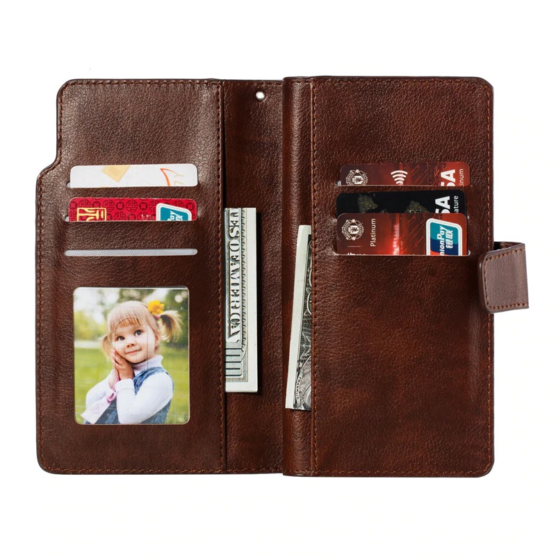 Case Samsung Galaxy Note 10+ #เคสฝาพับหนัง PU แบบกระเป๋าสตางค์มีที่เก็บบัตรหลายช่อง Retro Wallet Leather Cover Multi Cards Stand