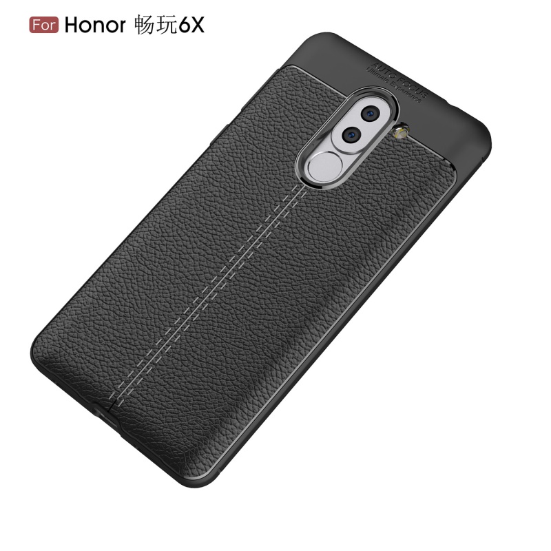เคส Huawei GR5 2017 #เคสฝาหลัง TPU นิ่ม ผิวลิ้นจี่กันลื่น Litchi Grain Soft