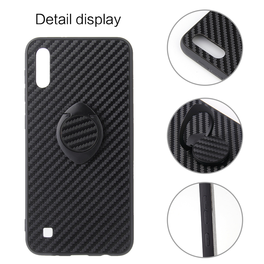 Case Samsung Galaxy A10 #เคสฝาหลังผิวเคลือบหนัง PU + TPU สำหรับพร้อมแหวนสวมนิ้ว