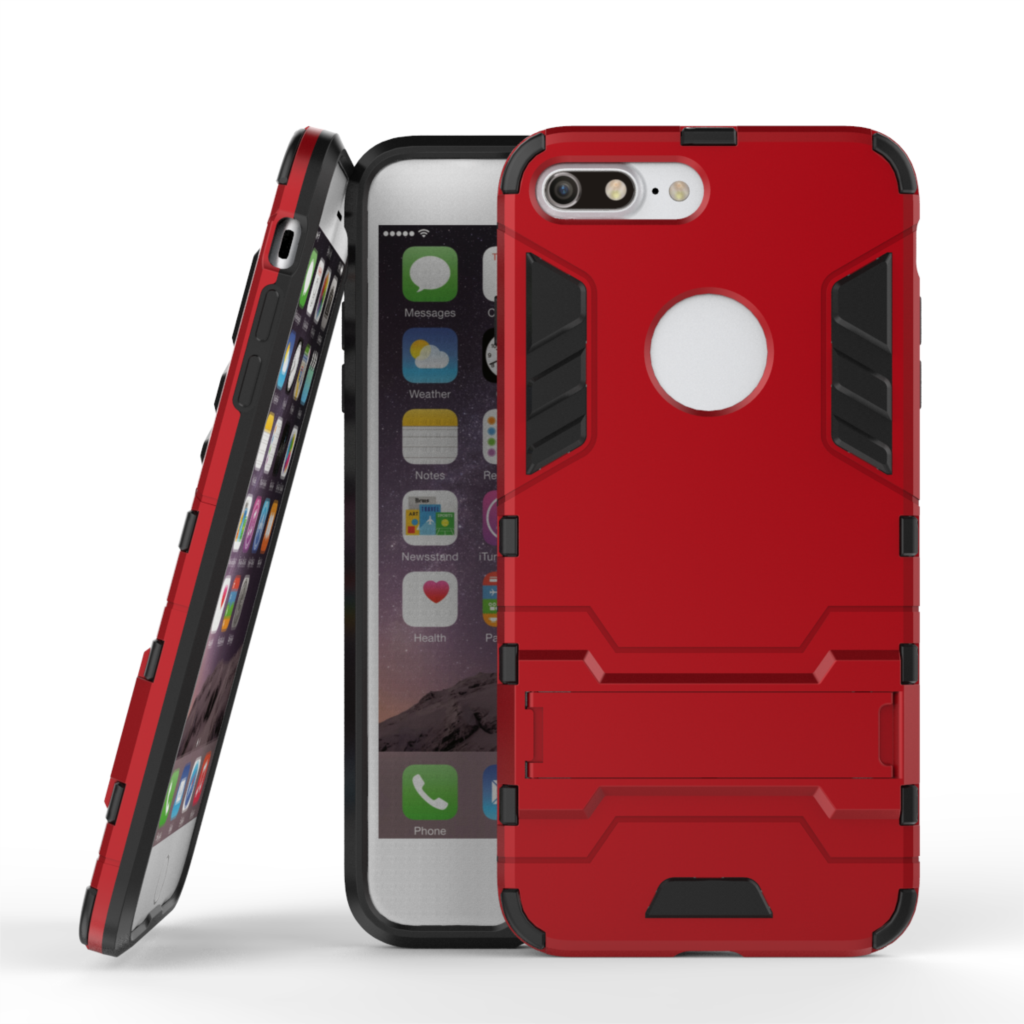 เคสiphone 7 plus / 8 plus เคสฝาหลัง Solid PC + TPU Hybrid พร้อมขาตั้งในตัวสวยงามทันสมัย