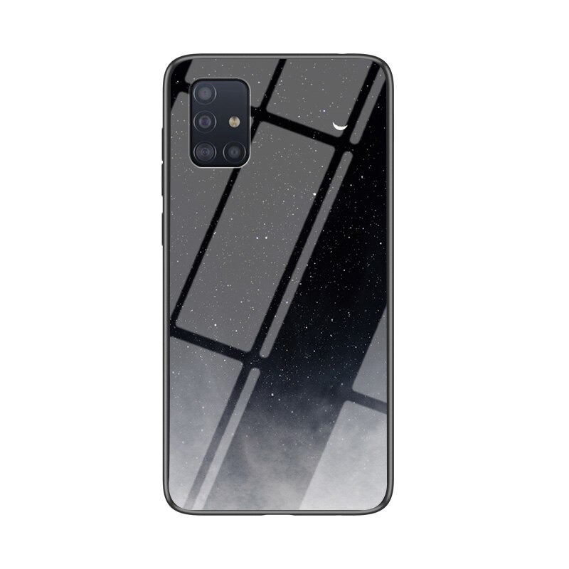 Case Samsung Galaxy M51 #เคสฝาหลัง Gradient Color Glass + PC + TPU Hybrid Case