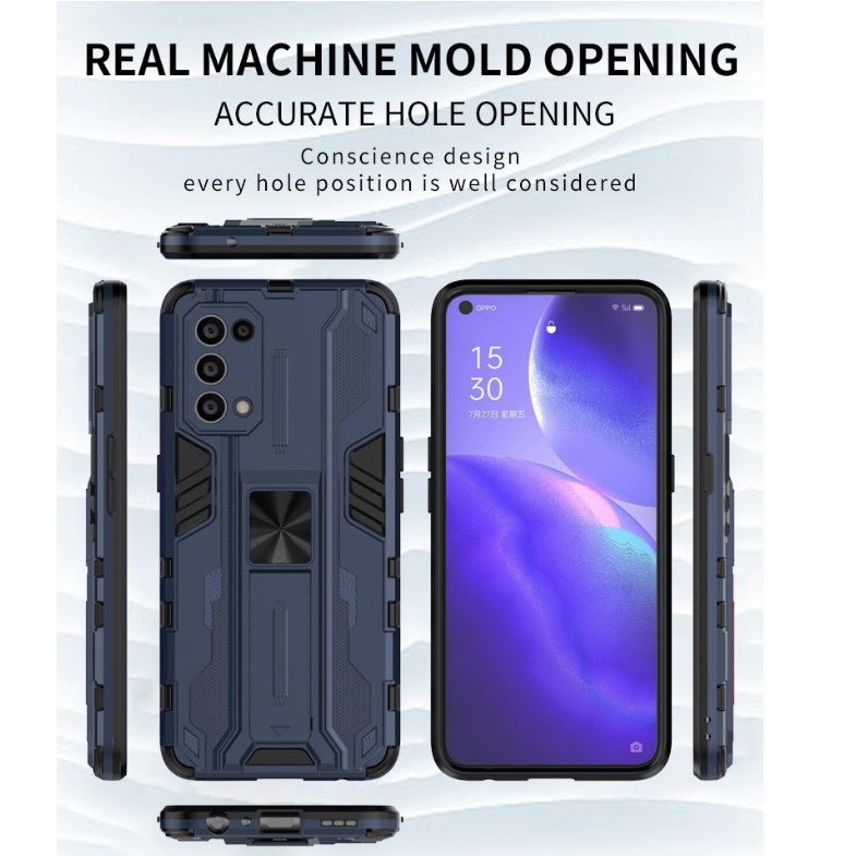 เคส OPPO Reno 5 Pro 5G #เคสฝาหลังพลาสติก ไฮบริด TPU + Kickstand Case Armor Stlye TPU Soft Rubber