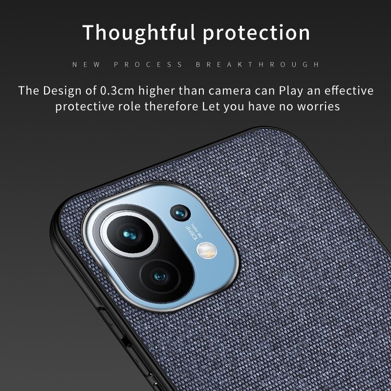 เคส Xiaomi Mi 11 #เคสฝาหลังรูปแบบ Cloth Texture PU Leather + TPU