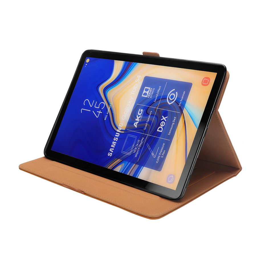 Case Samsung Galaxy Tab S4 10.5 #เคสฝาพับหนัง PU ช่องเสียบการ์ดภายนอกและภายใน Flip Card Slots Stand Leather