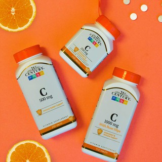 21st Century® Vitamin C 500 Plus Calcium, with Rose Hips 500 mg, Prolong Release C-500 + Calcium, Prolonged Release 1,000mg วิตามินซี