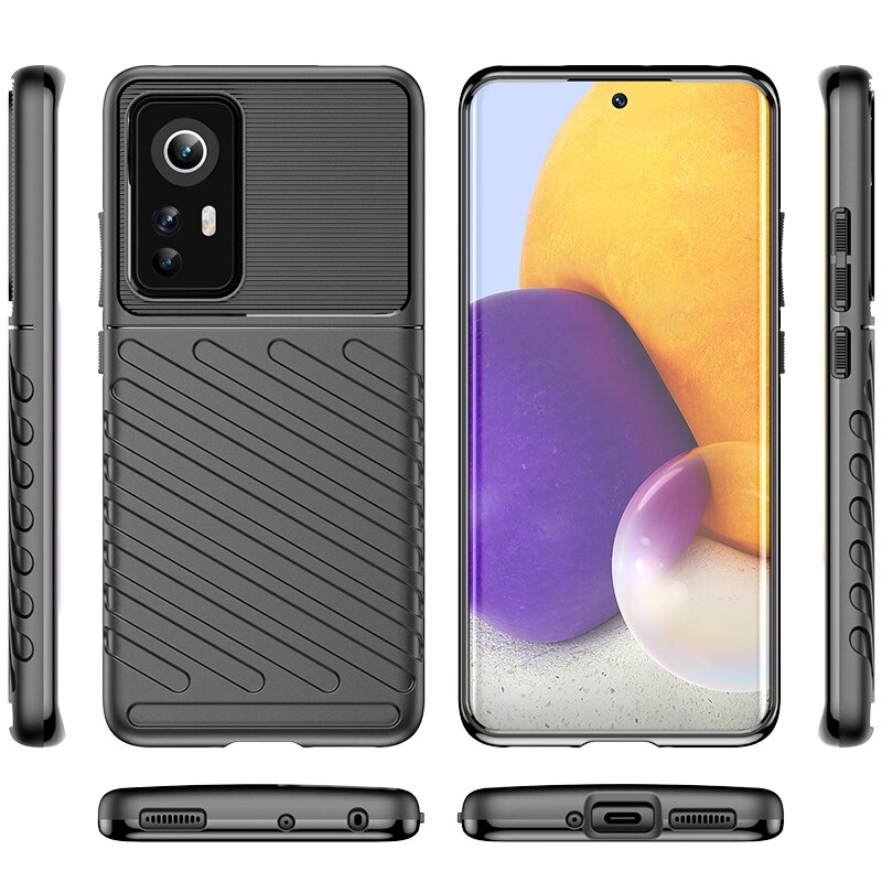 เคส Xiaomi 12 Pro #เคสฝาหลัง TPU อ่อน Thunder Series Twill Texture Soft TPU