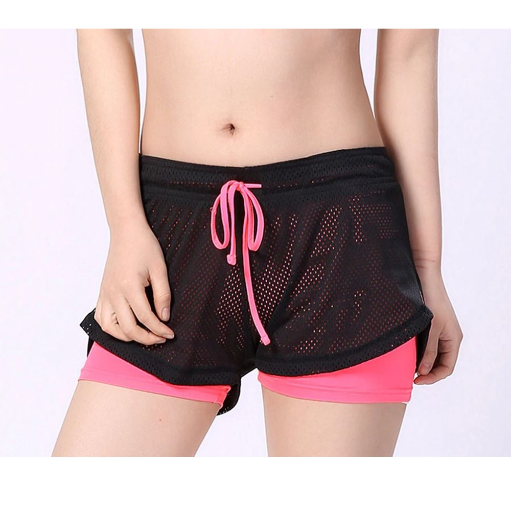 กางเกงวิ่งมาราธอน ขาสั้นผู้หญิง มีซับใน 2-in-1(G6)