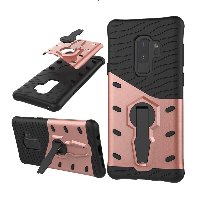 เคส Samsung Galaxy S9+ G965 TPU นุ่ม + พลาสติก #เคสฝาหลังมีขาตั้งในตัวหมุนได้ 360 องศา