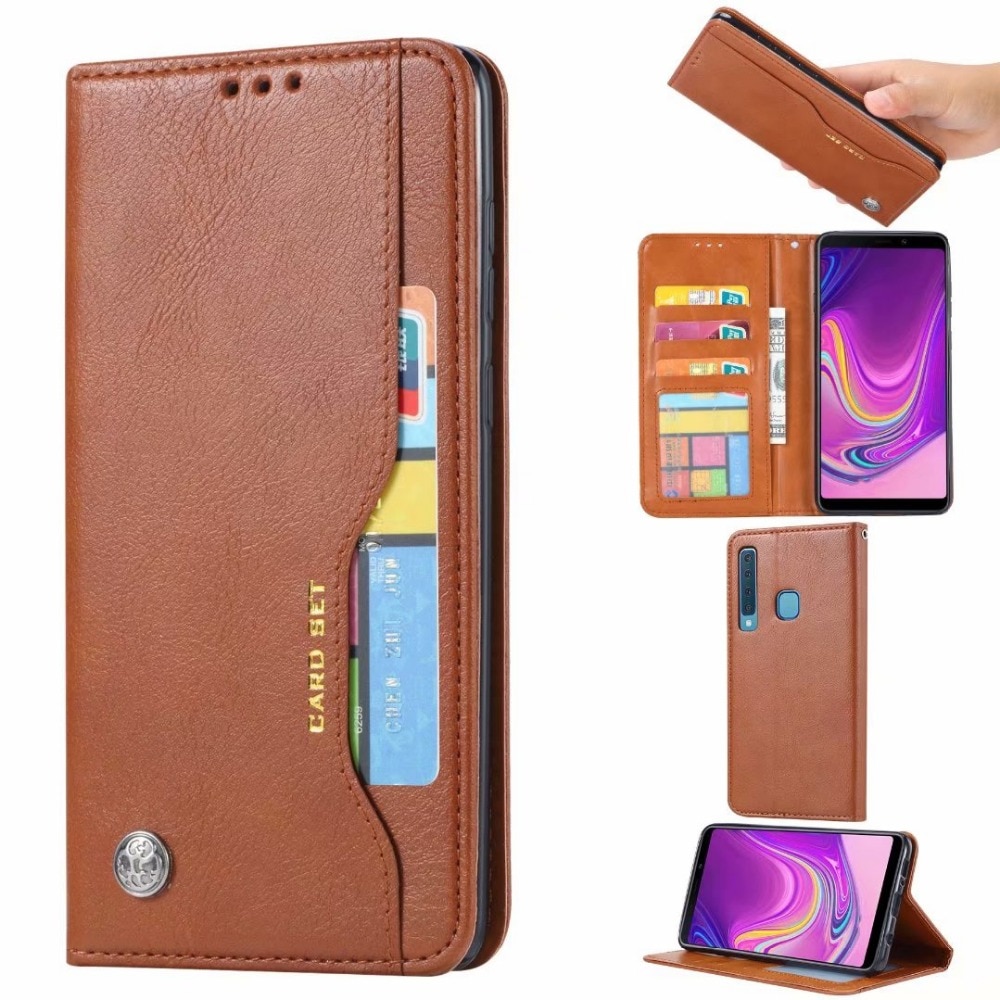 Case Samsung Galaxy A9 (2018) #เคสฝาพับแบบกระเป๋าสตางค์หนัง PU มีช่องเสียบบัตรคุณภาพดีราคาเบาๆสบายกระเป๋า