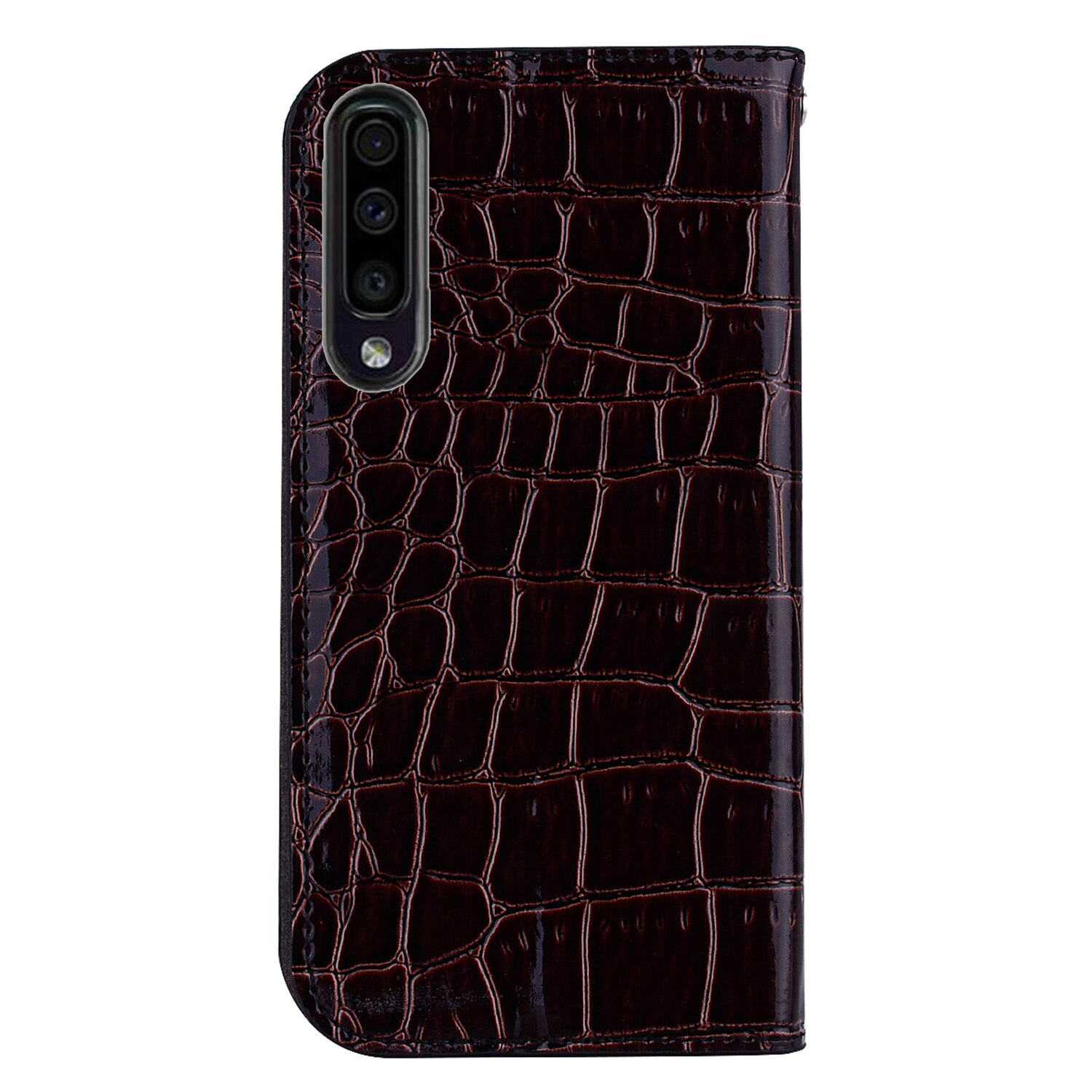 Case Samsung Galaxy A70 #เคสฝาพับหนัง PU ลายหนังจระเข้ Crocodile Texture Glittery Sequins Splicing มีช่องใส่การ์ด