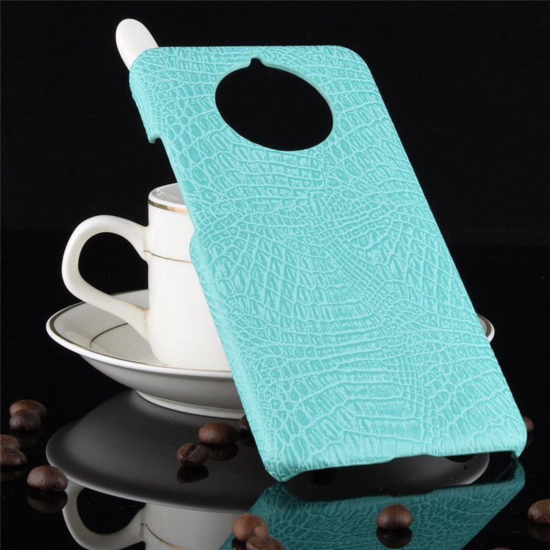 Case Nokia 9 PureView #เคสฝาหลังพลาสติกแข็งเคลือบหนัง PU ลายผิวหนังจระเข้