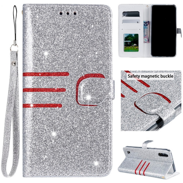 Case Samsung Galaxy A10 #เคสฝาพับหนัง PU ผิวเคลือบผงแวววาว Glitter Powder Coated Wallet