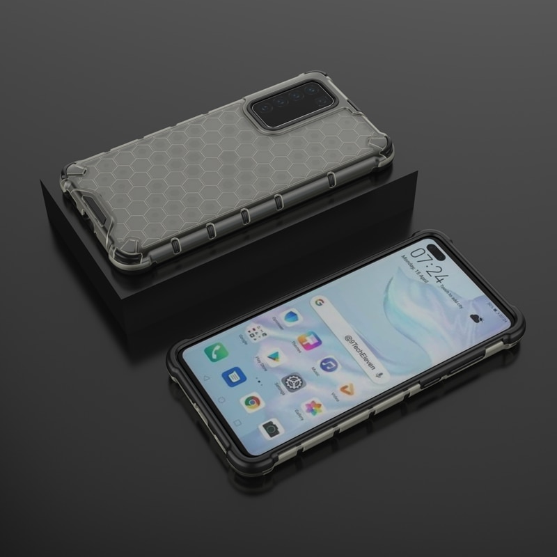 Case Huawei P40 #เคสกันกระแทก Honeycomb Shock Absorber TPU + PC + Silicone Hybrid