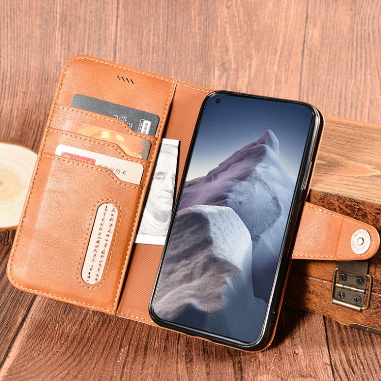 เคส Xiaomi Mi 11 Ultra #เคสแบบฝาพับหนัง PU ออกแบบสี 2 โทนปิดแม่เหล็ก มีช่องเก็บบัตรคุณภาพดี