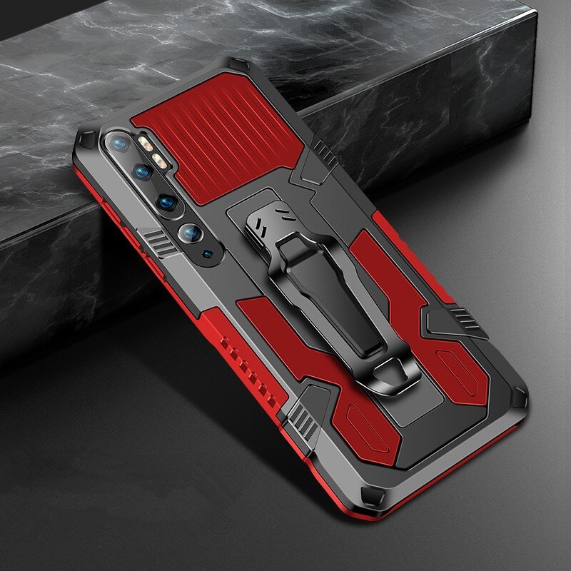 Case Xiaomi Mi Note 10 Pro #เคสฝาหลังกันกระแทกมีคลิบหนีบ ไฮบริด พลาสติก+TPU Heavy Duty Rugged Hybrid