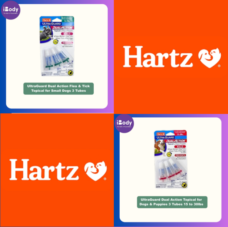 Hartz - UltraGuard Dual Action Flea & Tick Topical for Small Dogs 3 Tubes กำจัดเห็บหมัด สำหรับสุนัข