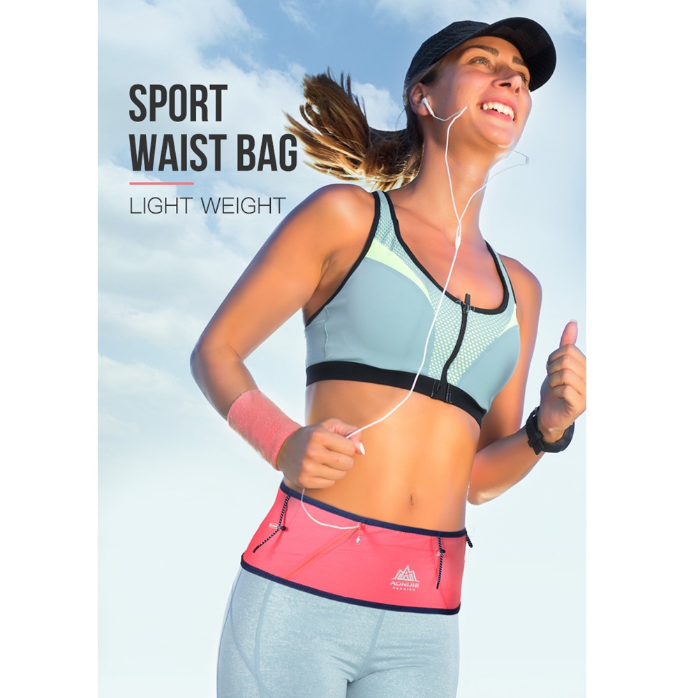 กระเป๋าคาดเอว แบบบาง ใส่ขวดน้ำได้ AONIJIE รุ่น W8101 แถมฟรีขวดน้ำพับได้ 250ml 1 ขวด(A18)