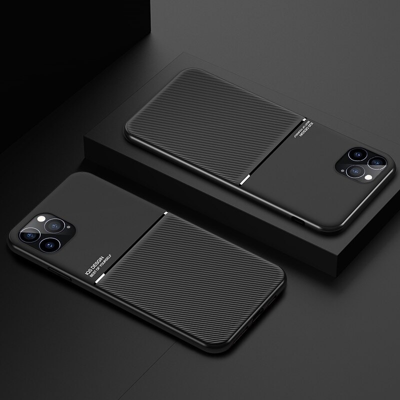 เคส iPhone 13 Pro Max#เคสแบบฝาหลัง TPU เคลือบหนัง PU สไตล์ธุรกิจที่เรียบง่ายมีแผ่นเหล็กในตัว Minimalist Business Style Leather Coated TPU Built-in metal magnetic plate