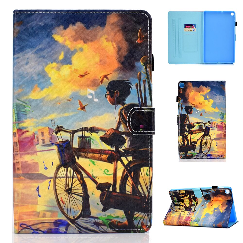 เคส Samsung Galaxy Tab A7 10.4" 2020 (T500,T505,T507) #เคสฝาพับหนัง PU พิมพ์ลาย Pattern Printing Stand Leather