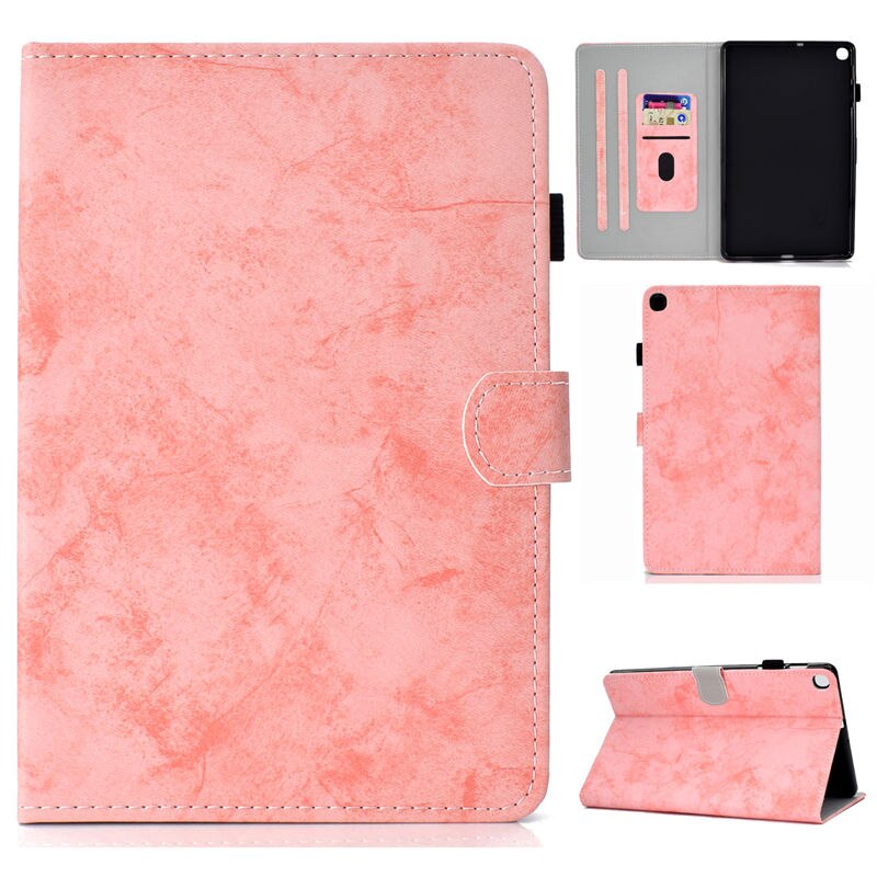 Case Samsung Galaxy Tab S6 Lite 10.4 SM-P610 P615 P617 #เคสฝาพับหนัง PU ลายผิวผ้ามีช่องใส่บัตร Business Style Leather Case with Card Storage