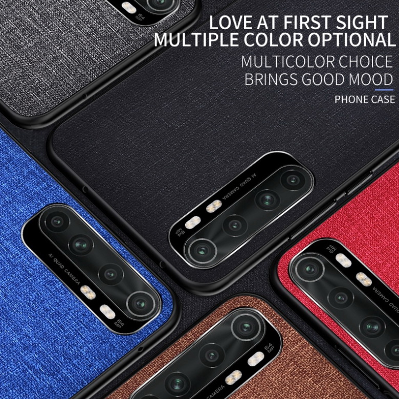 Case Xiaomi Mi Note 10 Lite #เคสฝาหลังเคลือบผิวผ้า Matte Cloth PU + PC + TPU Hybrid