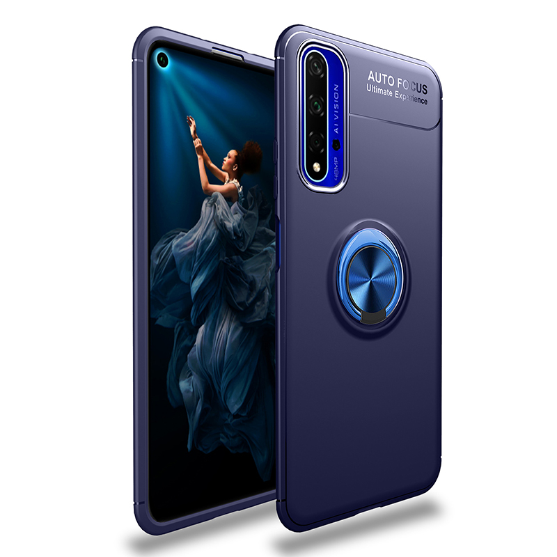 Case Huawei Nova 5T #เคสฝาหลัง TPU Finger Ring Kickstand (แผ่นโลหะแบบ Built-in)